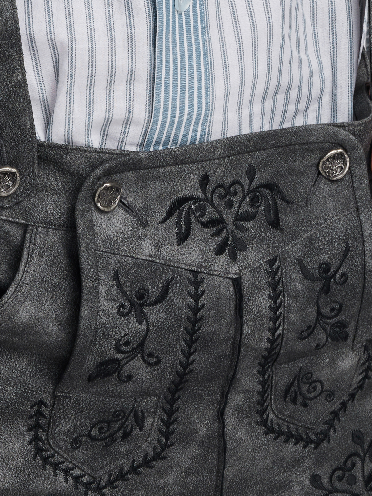 Schwarzes Dirndl Midi in Grau
