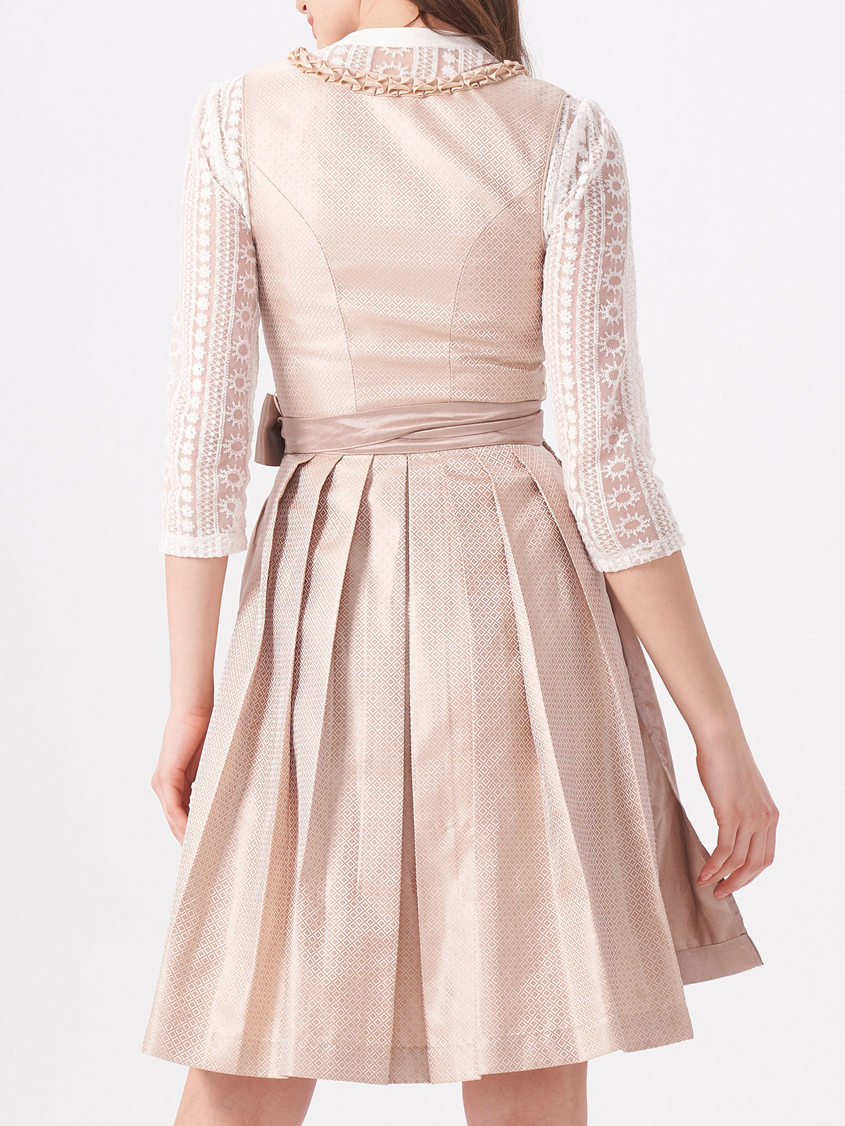 Dirndl mit V-Ausschnitt in Beige