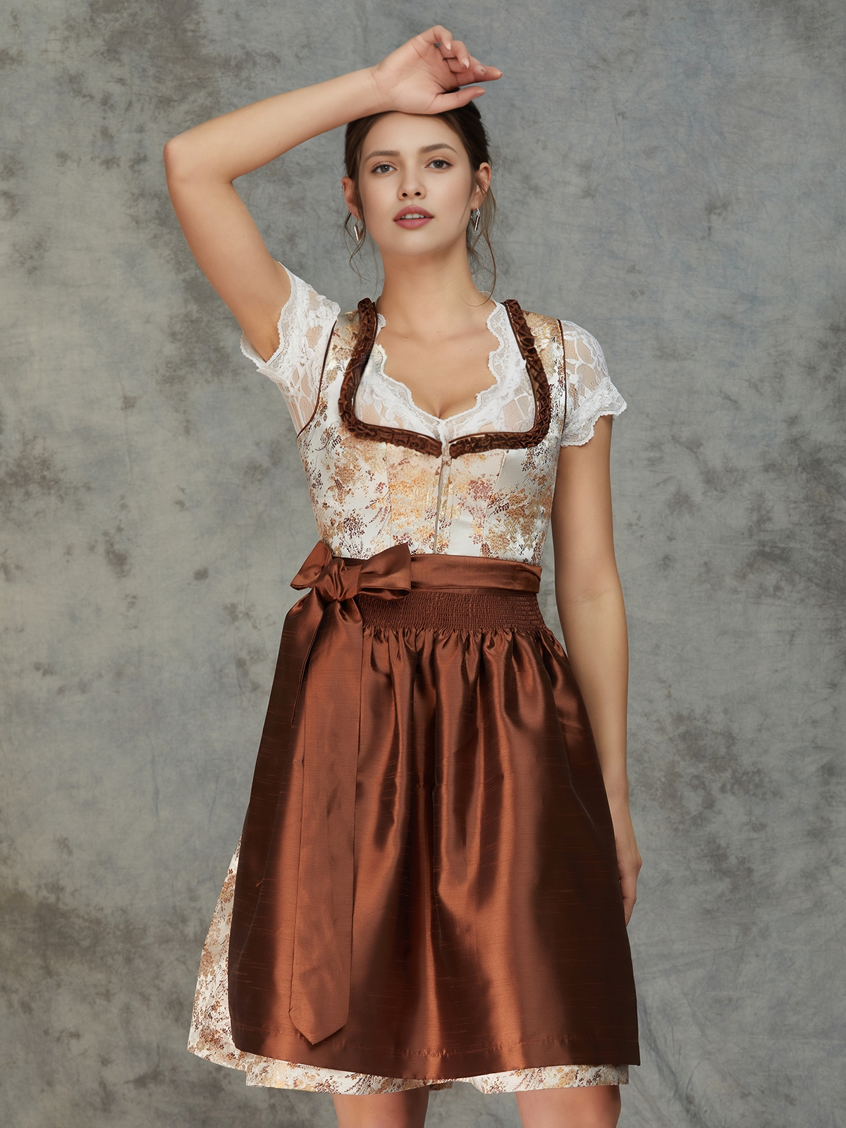 Dirndl in Grau-Blau