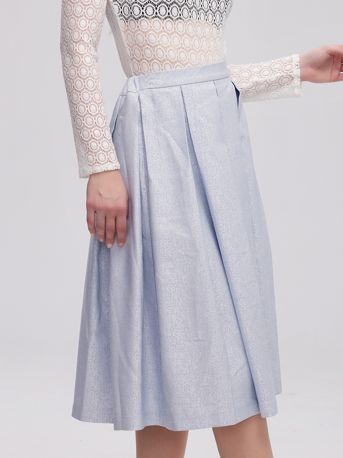 Dirndl Bluse Spitze in Blau