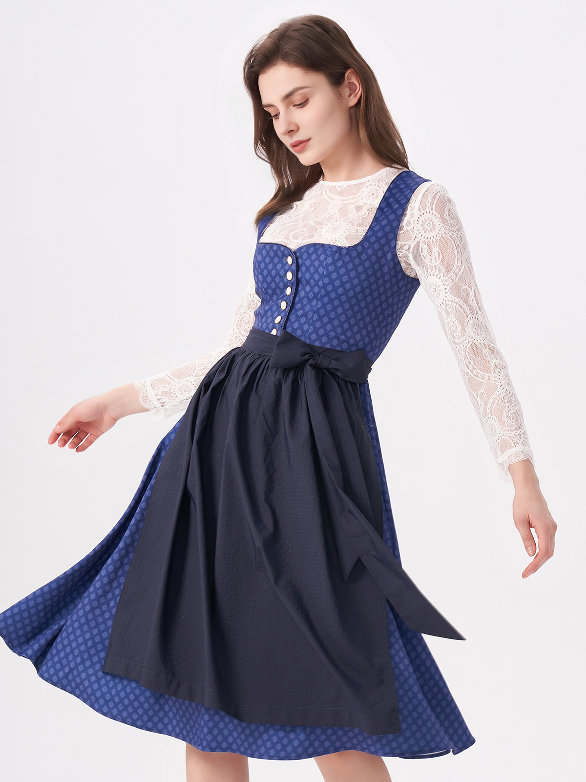 Dirndl mit Reißverschluss in Blau