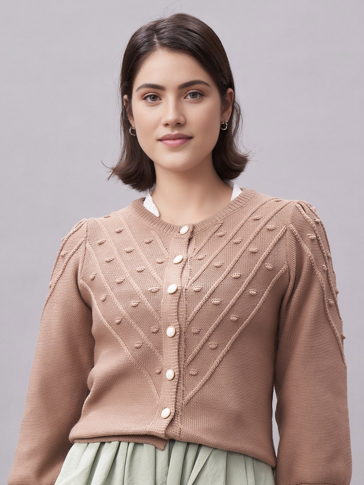 Dirndl mit Strickjacke in Braun