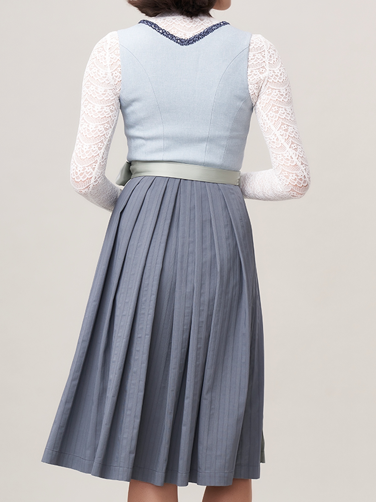 Dirndl Bluse ärmellos in Blau